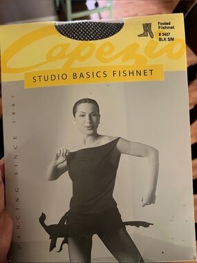 Capezio Black Fishnet Footed Tights - Studio Basics